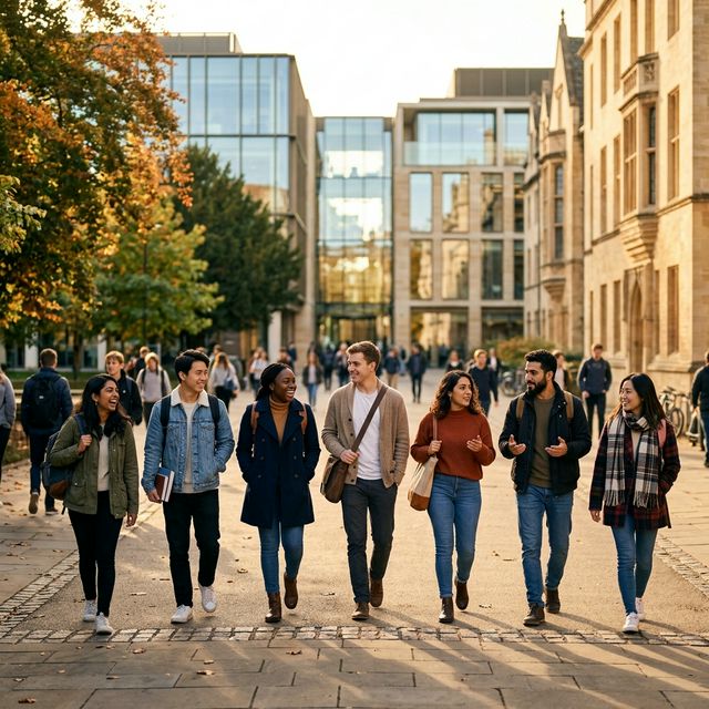 Students on university campus