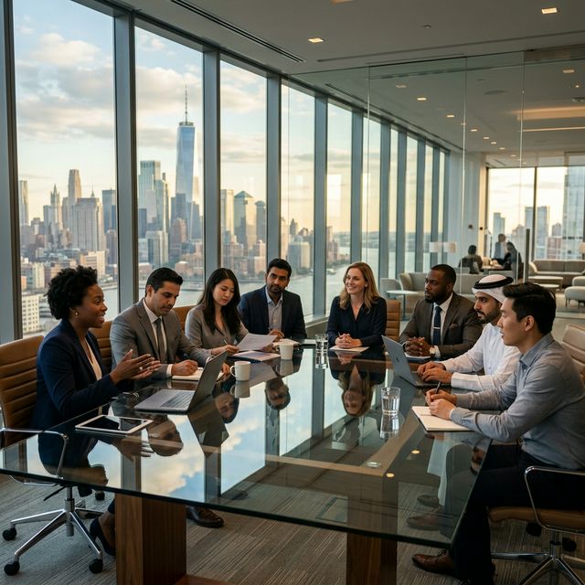 Professionals in corporate office